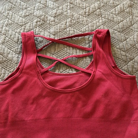 NWOT French LaundryRed Strappy Sports Bra Sz. XL - Picture 3 of 3